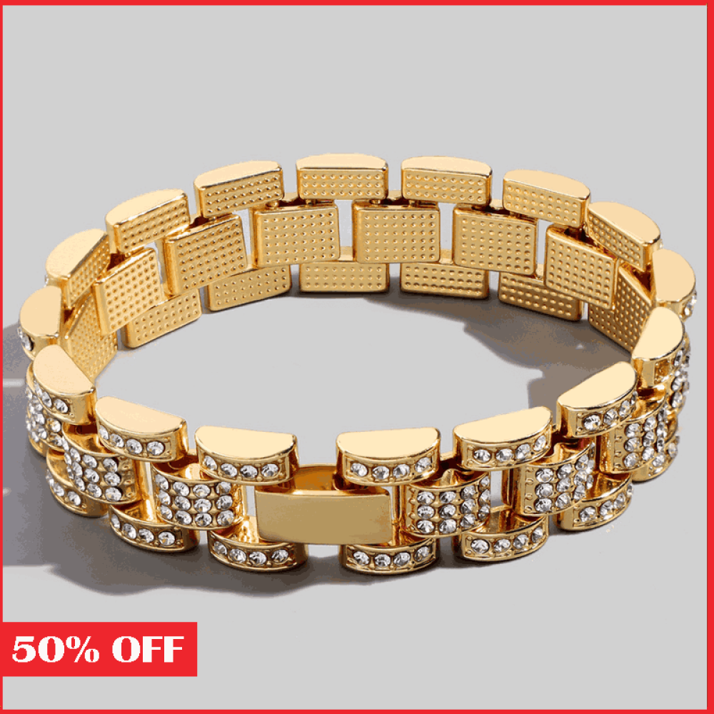 Cuban Chain Bracelet Gold Silver Color